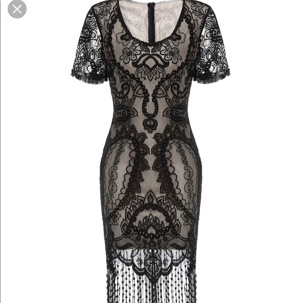 1920s fringe flapper dress